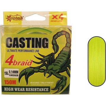 Captain Casting PE 4 Kat 0.23 mm 150 m Sarı Spin İp Misina