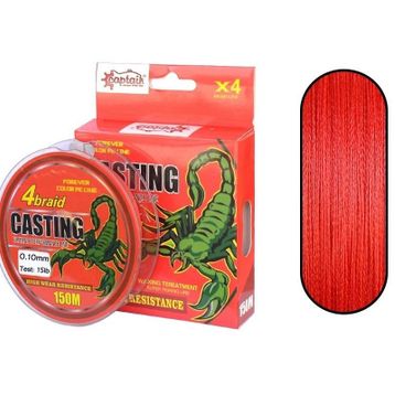 Captain Casting PE 4 Kat 150 mt Kırmızı Spin İp Misina