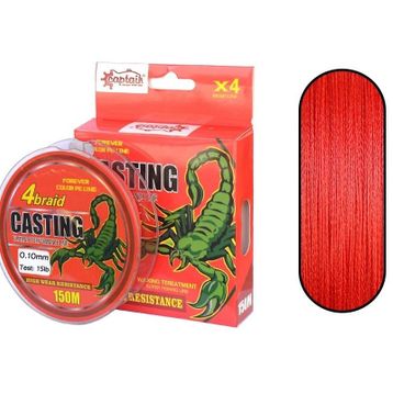 Captain Casting PE 4 Kat 150 mt Kırmızı Spin İp Misina