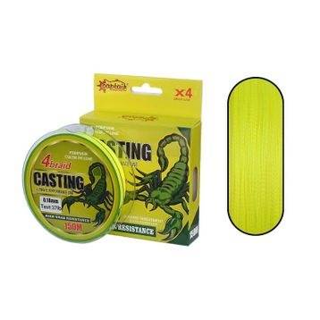 Captain Casting PE 4 Kat 150 mt Sarı 0.18 mm Spin İp Misina