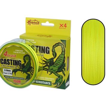 Captain Casting PE 4 Kat 150 mt Sarı 0.18 mm Spin İp Misina