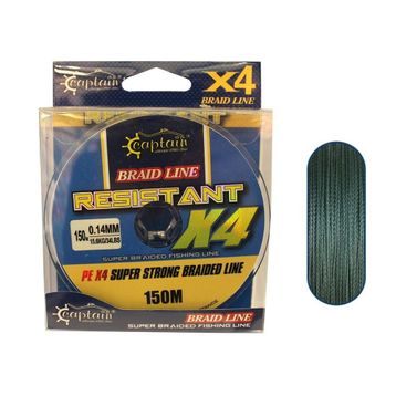 Captain Resistant Pe 4 Kat 150 mt Yeşil 0.10 mm Spin İp Misina
