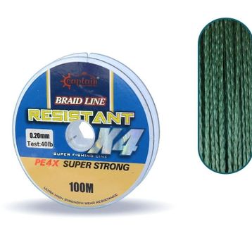 Captain Resistant Pe 4 Kat İp 100 mt Yeşil 0.20 mm Misina