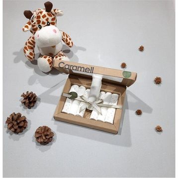Caramell 20x20 cm Standart Desenli Organik Pamuk 7'li Bebek Ağız Mendili