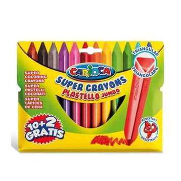 Carioca 42671 12 Renk Jumbo Üçgen Pastel Boya