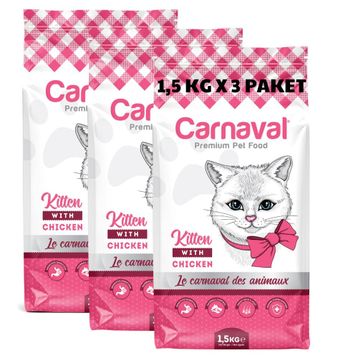 Carnaval Tavuklu 3x1.5 kg Yavru Kuru Kedi Mama