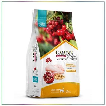 Carni Life 1.5 kg Kızılcık Tavuk Etli ve Narlı Yetişkin Kuru Kedi Maması