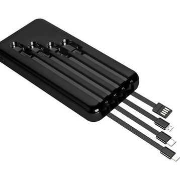 Carnivalland Usb Mikro Usb-C Lightning Kablololu LCD Display 10.000 mAh Dijital Ekran Siyah Powerbank