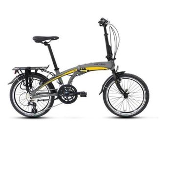 Carraro Flexi 116 V 320H V 20 Jant 16 Vites Mat Kül Gri Siyah Sarı Katlanır Bisiklet