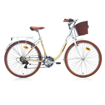 Carraro Juliana 24 Jant 7 Vites 43 cm V Fren Beyaz Bej Kahverengi Şehir Bisikleti