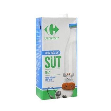 Carrefour 1 lt Yarım Yağlı Süt
