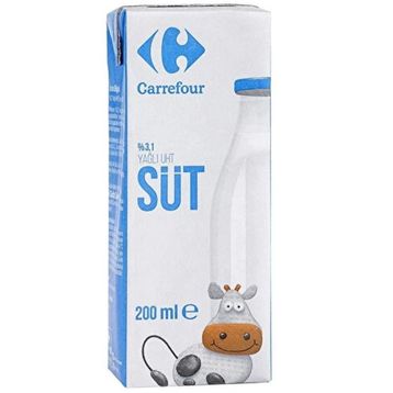CarrefourSA 200 ml Tam Yağlı Süt