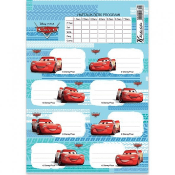Cars 20'li Okul Etiketi