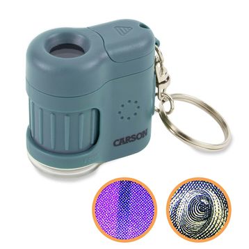 Carson MM-280B Micro Mini Mavi Cep Mikroskobu Anahtarlık