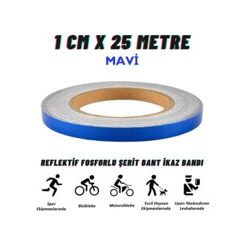 Carub BR2405104 Hk 1 cm x25 mt Mavi Fosfor Bant