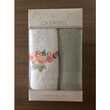 Casabel 2'li Pamuk 50x60 cm Mint Bahar Çiçekleri Mutfak Havlusu