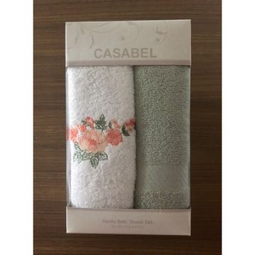 Casabel 2'li Pamuk 50x60 cm Mint Bahar Çiçekleri Mutfak Havlusu
