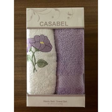 Casabel 2'li Pamuk 50x60 cm Mor Menekşe Mutfak Havlusu