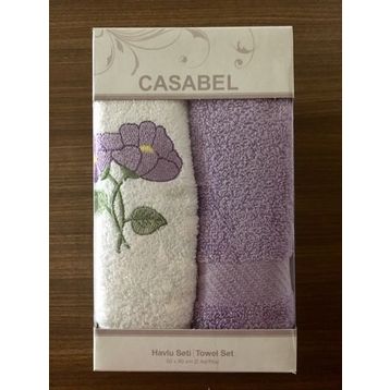 Casabel 2'li Pamuk 50x60 cm Mor Menekşe Mutfak Havlusu
