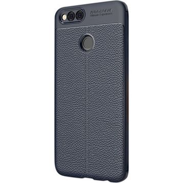 CaseStreet Huawei Honor 7X Niss Deri Görünümlü Lacivert Silikon Kılıf