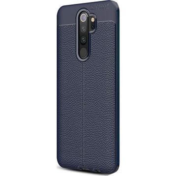 CaseStreet OPPO A9 2020 Niss Deri Görünümlü Nano Glass Lacivert Silikon Cep Telefonu Kılıf