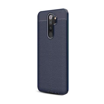 CaseStreet OPPO A9 2020 Niss Deri Görünümlü Nano Glass Lacivert Silikon Cep Telefonu Kılıf