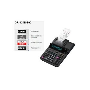 Casio DR-120R-BK-E-DC Hesap Makinesi