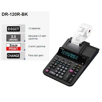 Casio DR-120R-BK-E-DC Hesap Makinesi