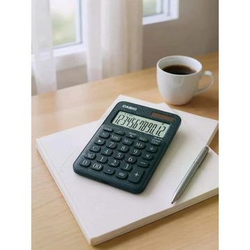 Casio MS-20UC-JBU 12 Hane Lacivert Desenli Masa Üstü Hesap Makinesi