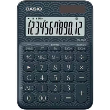 Casio MS-20UC-JBU 12 Hane Lacivert Desenli Masa Üstü Hesap Makinesi