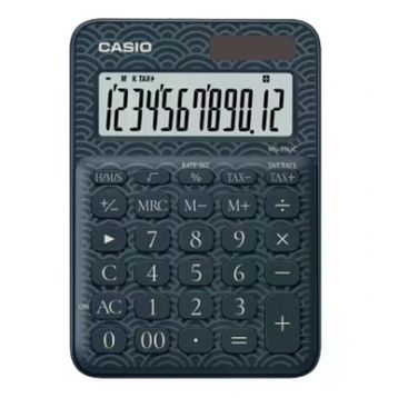 Casio MS-20UC-JBU 12 Hane Lacivert Desenli Masa Üstü Hesap Makinesi