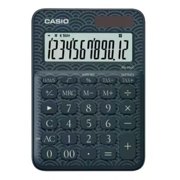 Casio MS-20UC-JBU 12 Hane Lacivert Desenli Masa Üstü Hesap Makinesi