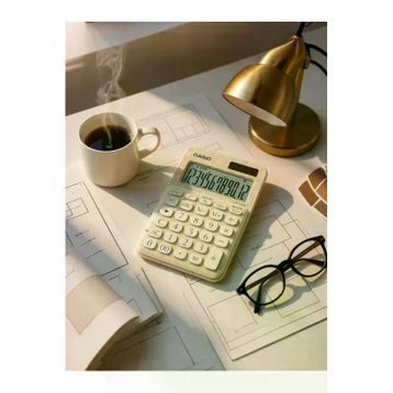 Casio MS-20UC-JWE 12 Hane Beyaz Desenli Masa Üstü Hesap Makinesi