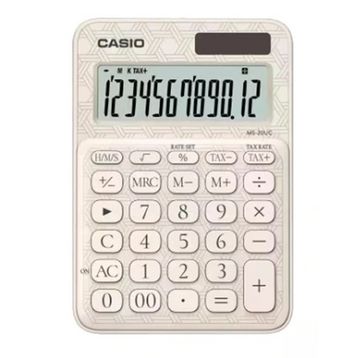 Casio MS-20UC-JWE 12 Hane Beyaz Desenli Masa Üstü Hesap Makinesi