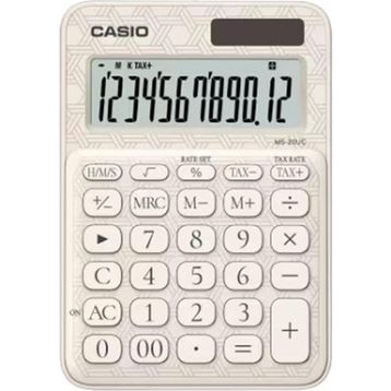 Casio MS-20UC-JWE 12 Hane Beyaz Desenli Masa Üstü Hesap Makinesi