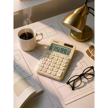 Casio MS-20UC-JWE 12 Hane Beyaz Desenli Masa Üstü Hesap Makinesi