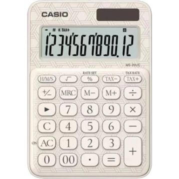 Casio MS-20UC-JWE 12 Hane Beyaz Desenli Masa Üstü Hesap Makinesi