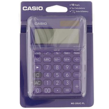 Casio MS-20UC-PL Mor 12 Haneli Masaüstü Hesap Makinesi