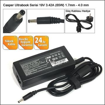 Casper Nirvana CBL.3227-4L00V CBL.3317-4L00V 19V 3.42A Uyumlu Laptop Adaptör