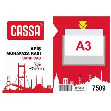 Cassa 7509 Şeffaf A3 297x420 mm Tabela Poşeti Afiş Muhafaza Kabı