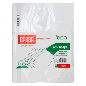 Cassa 7730 Eco 50'li Paket Beyaz Telli Dosya