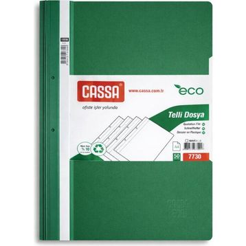 Cassa 7730 Yeşil Plastik Eco A4 Telli Dosya