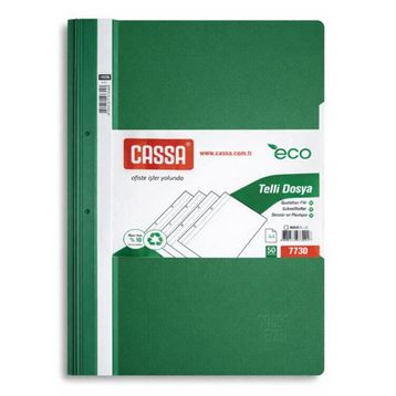 Cassa 7730 Yeşil Plastik Eco A4 Telli Dosya