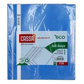 Cassa Mavi 50'li 2 Paket Plastik Telli Dosya