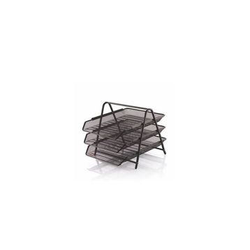 Cassa Metal 3 Lü Siyah Evrak Rafı