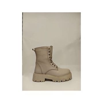 Castle Black 23820-1 Bej Hakikki Deri Kadın Bot