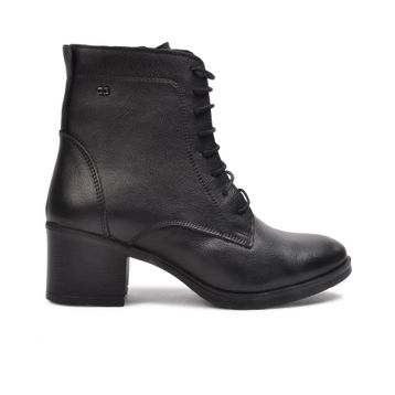 Castle Black 92159-1 Hakiki Deri Siyah Kadın Bot