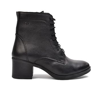 Castle Black 92159-1 Hakiki Deri Siyah Kadın Bot