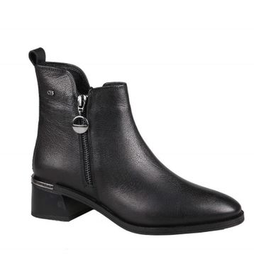 Castle Black 9780 Siyah Hakiki Deri Kadın Bot