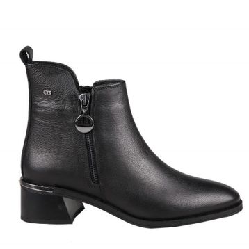 Castle Black 9780 Siyah Hakiki Deri Kadın Bot